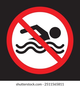 no swimming sign or symbol, vector illustration 