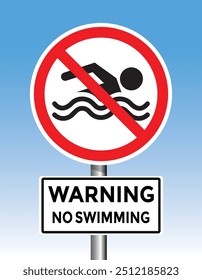 no swimming sign or symbol, vector illustration 