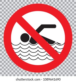 No swimming sign, vector