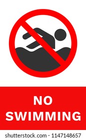 NO SWIMMING sign. Vector.