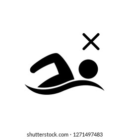 no swimming sign vector