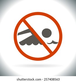 No swimming sign vector