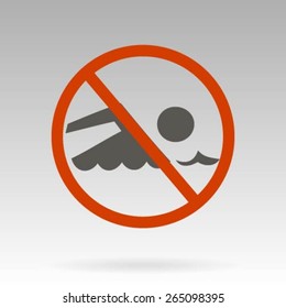No swimming sign vector