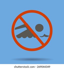 No swimming sign vector