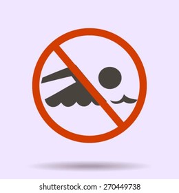 No swimming sign vector