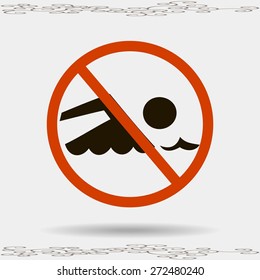 No swimming sign vector