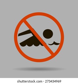 No swimming sign vector