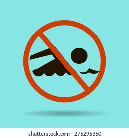No swimming sign vector