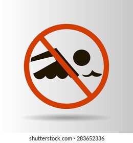 No swimming sign vector
