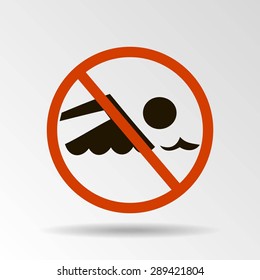 No swimming sign vector