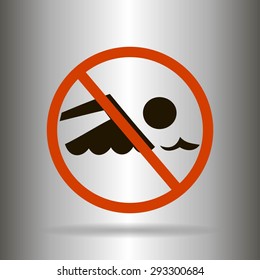 No swimming sign vector