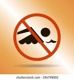 No swimming sign vector