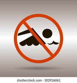 No swimming sign vector