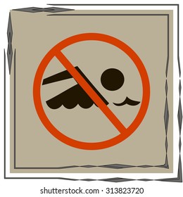 No swimming sign vector