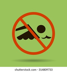 No swimming sign vector