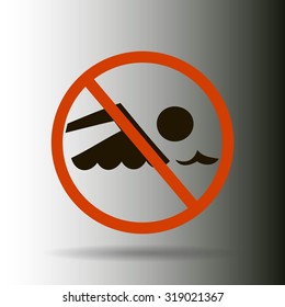 No swimming sign vector