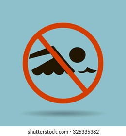 No swimming sign vector