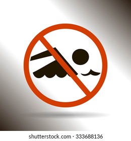No swimming sign vector