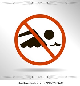 No swimming sign vector