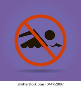 No swimming sign vector