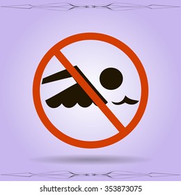 No swimming sign vector