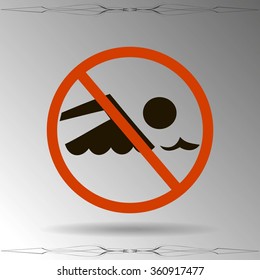 No swimming sign vector