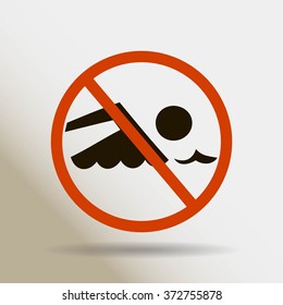No swimming sign vector