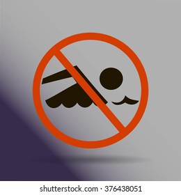 No swimming sign vector
