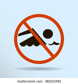 No swimming sign vector