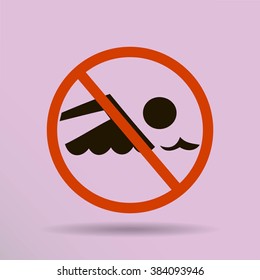 No swimming sign vector