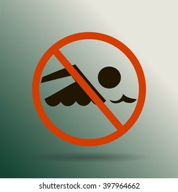 No swimming sign vector