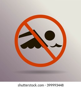No swimming sign vector