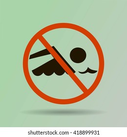 No swimming sign vector