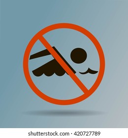 No swimming sign vector