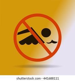 No swimming sign vector