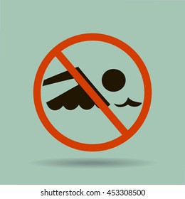 No swimming sign vector