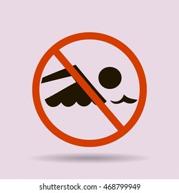 No swimming sign vector