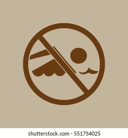 No swimming sign vector