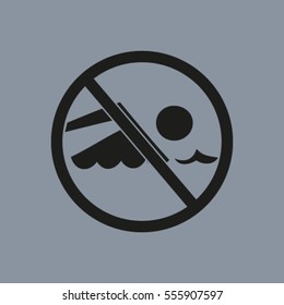 No swimming sign vector