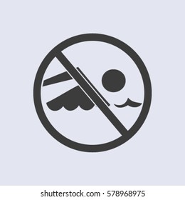 No swimming sign vector