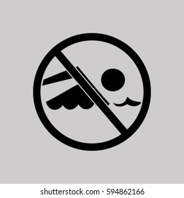 No swimming sign vector