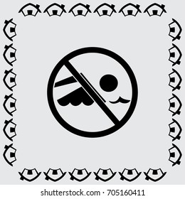 No swimming sign vector