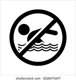 No hay icono del vector de signo de natación en el fondo blanco.
