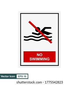 No swimming sign. Vector illustration