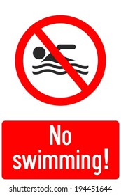 No Swimming sign in vector illustration