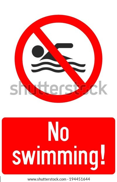 No Swimming sign in\
vector illustration