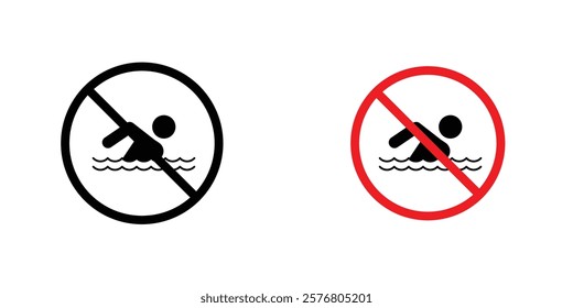 No swimming sign vector pack for web designs