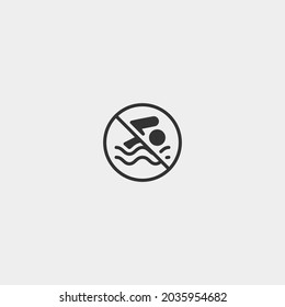 No swimming vector icon illustration sign