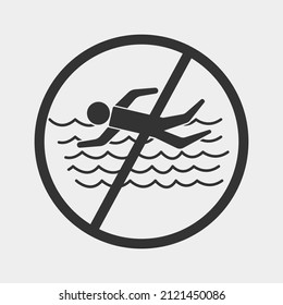 No swimming vector icon illustration sign