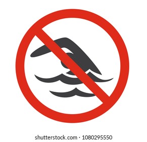 No swimming vector sign.